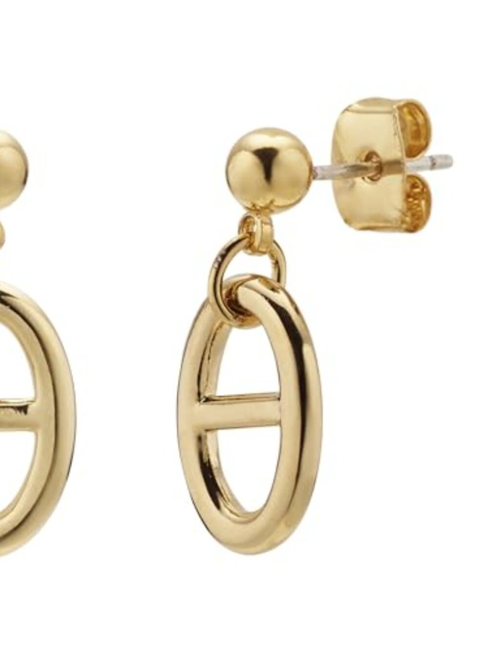 New - 14K Gold Plated S925 Sterling Silver Post Lightweight‎ Drop/Dangle Huggie